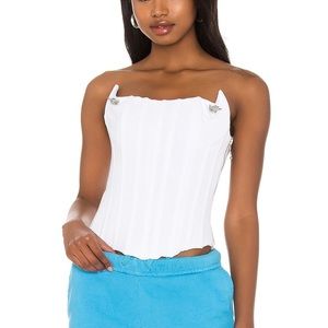 Boys lie white corset with silver hardware